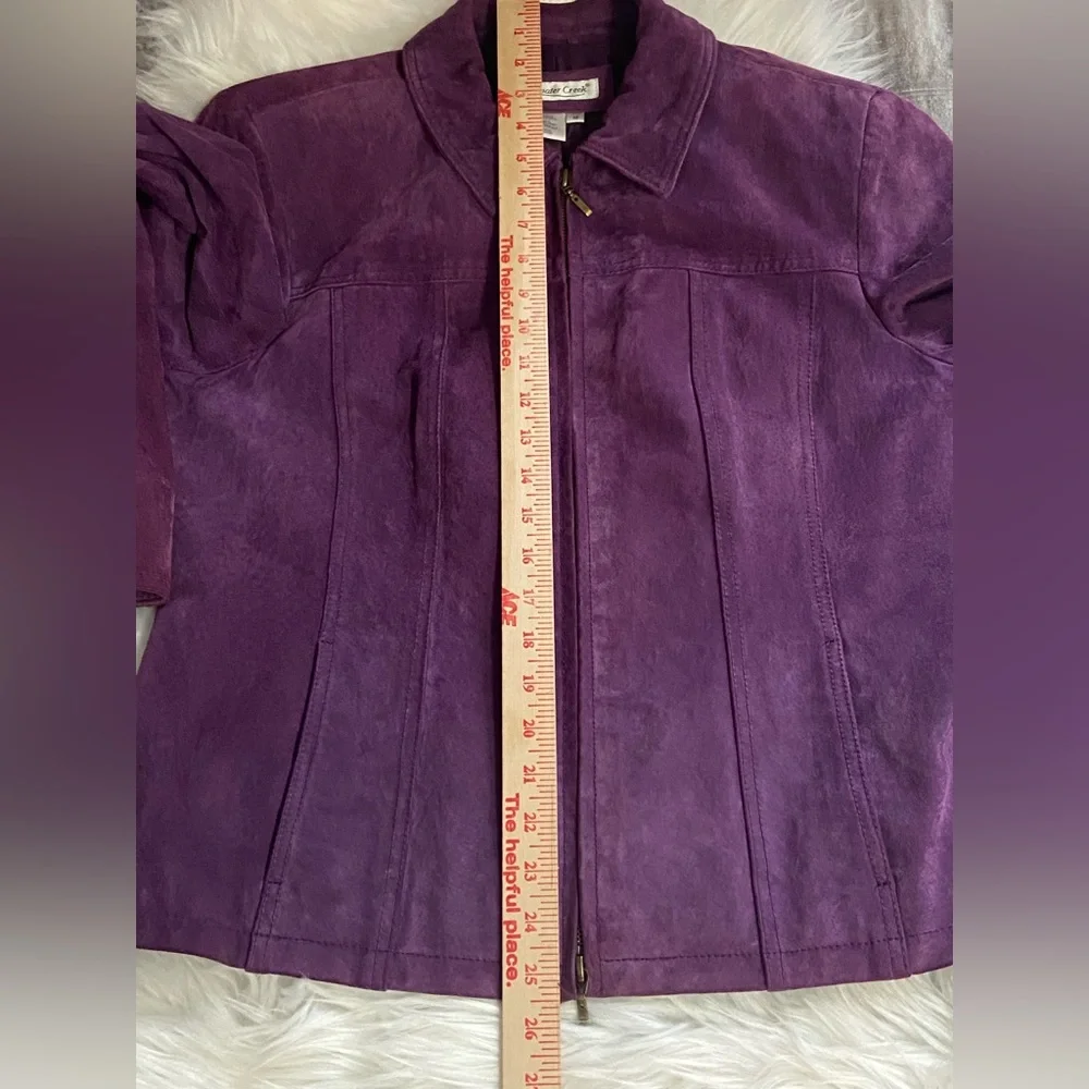 Coldwater Creek Rich Purple Leather Suede Jacket - Picture 7 of 11